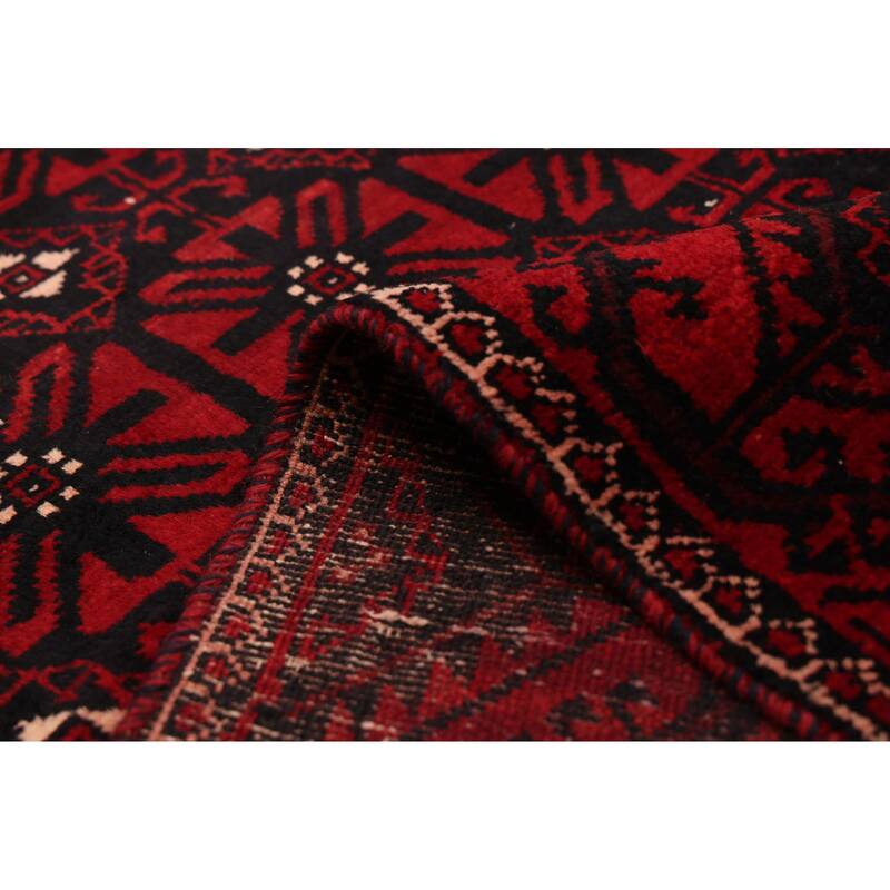 ECARPETGALLERY Hand-knotted Teimani Red Wool Rug - 4'9 x 9'10