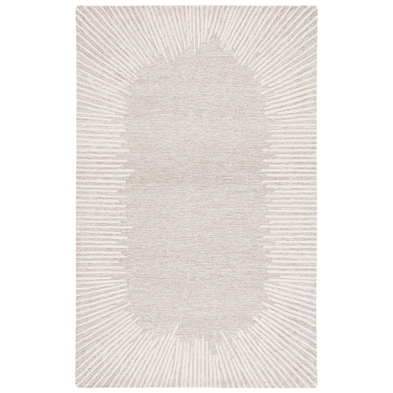 SAFAVIEH Handmade Abstract Deema Modern Wool Rug - 6' Square - Natural/Ivory - Square