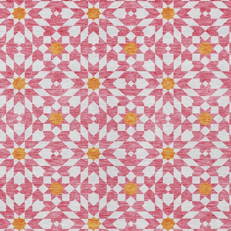 HomeRoots Floral Medallion Transitional Rectangle Outdoor Rug