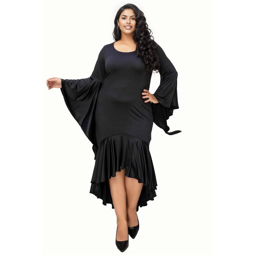 L I V D Women's Plus Size Arielle Flowy Mermaid Hem Dress