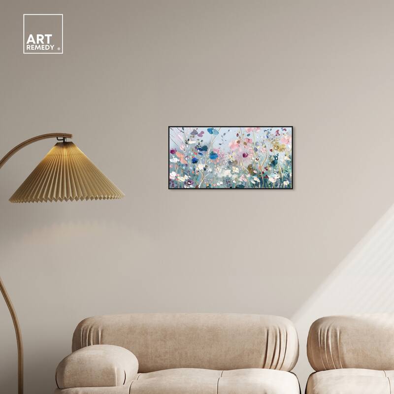 Art Remedy Blue Forest Ii Framed Floral Fine 1 Piece Canvas Wall Art