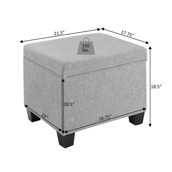 dimension image slide 3 of 8, Convenience Concepts Madison Storage Ottoman