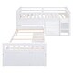 preview thumbnail 43 of 46, L-shaped Space-Saving Twin Loft and Twin Platform Bed with 7 Drawers and Full Guardrail,Loft and Platform Bed