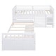 preview thumbnail 11 of 14, White Twin Size Solid Wood L-shaped Loft Bed with Drawers