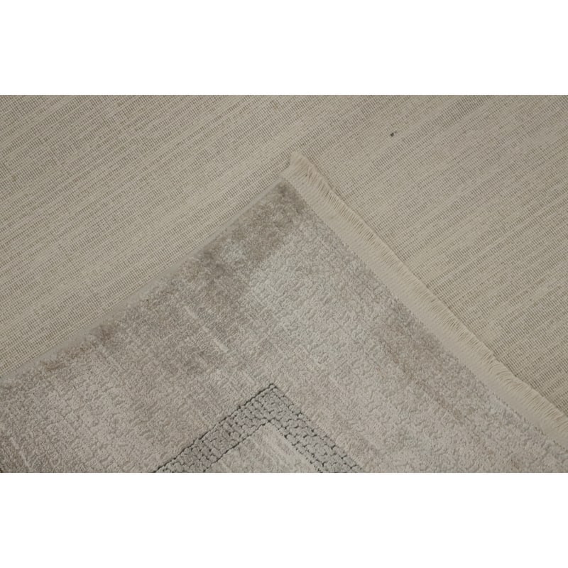 Machine Made Oriental Polyester Carpet Modern Geometric Greys & Charcoal Modern Area Rug - 7' 5'' X 5' 2''