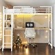 preview thumbnail 1 of 14, Twin Loft Bed with Desk, Drawers, and LED Lights,Kids Bed Design