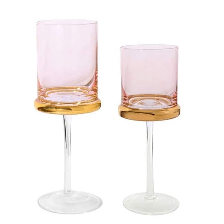 Glasses with Gold Ring, Set of 6