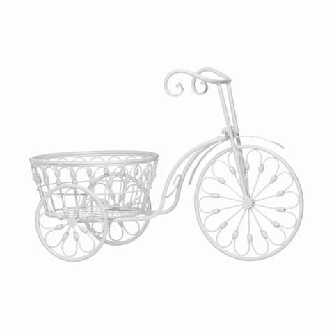 White Bicycle Planter - 20.8" x 10" x 14.1"
