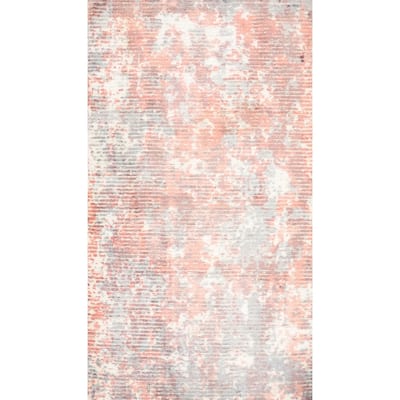Hand Knotted Oriental Viscose Silk Carpet Modern Abstract Coral Abstract Area Rug - 4' 0'' X 2' 0''
