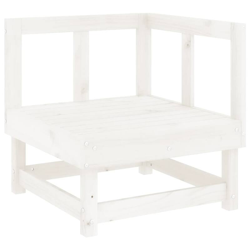 vidaXL Garden Lounge Set White Solid Pine Wood, Plywood Medium Modular - 24.0 x 24.0 x 24.4