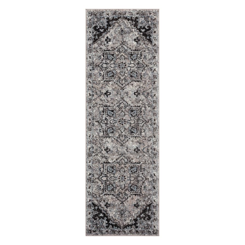Qemak Power Loomed Stain Resistant Area Rug By HomeRoots - 2'3" x 12' Runner