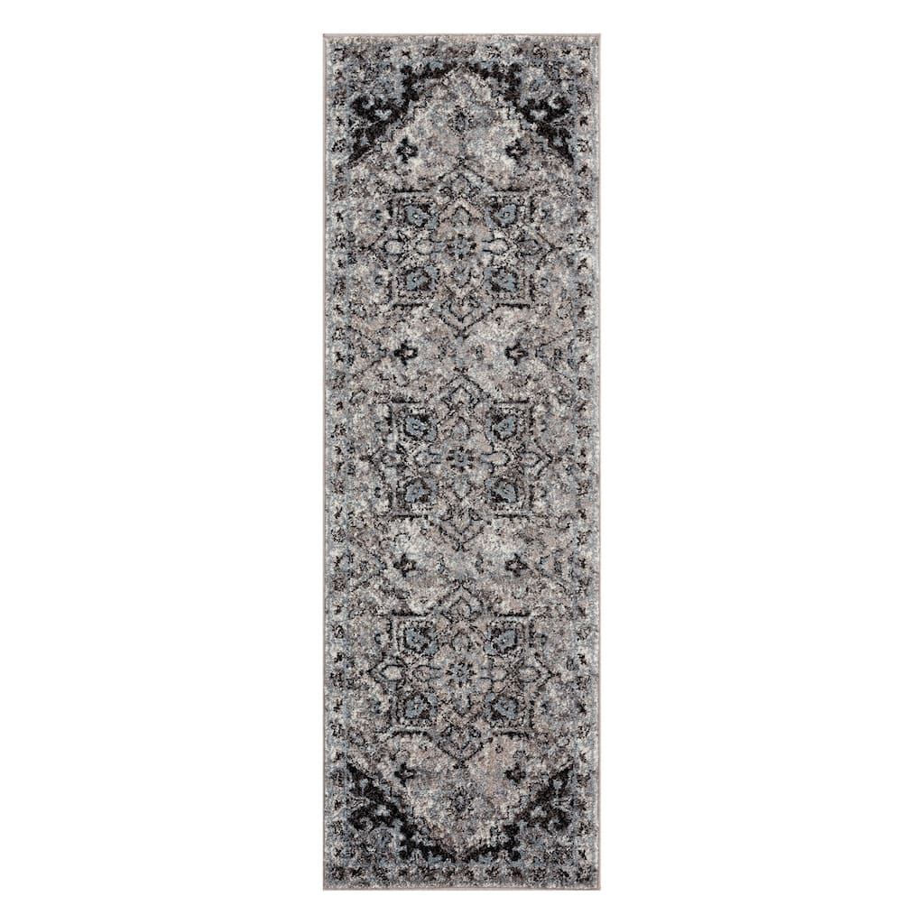 Qemak Power Loomed Stain Resistant Area Rug By HomeRoots - 2'3" x 12' Runner