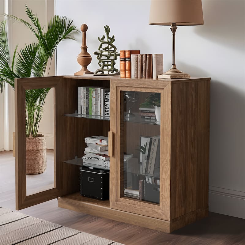 Classic Storage Cabinet with Adjustable Shelves - Natural