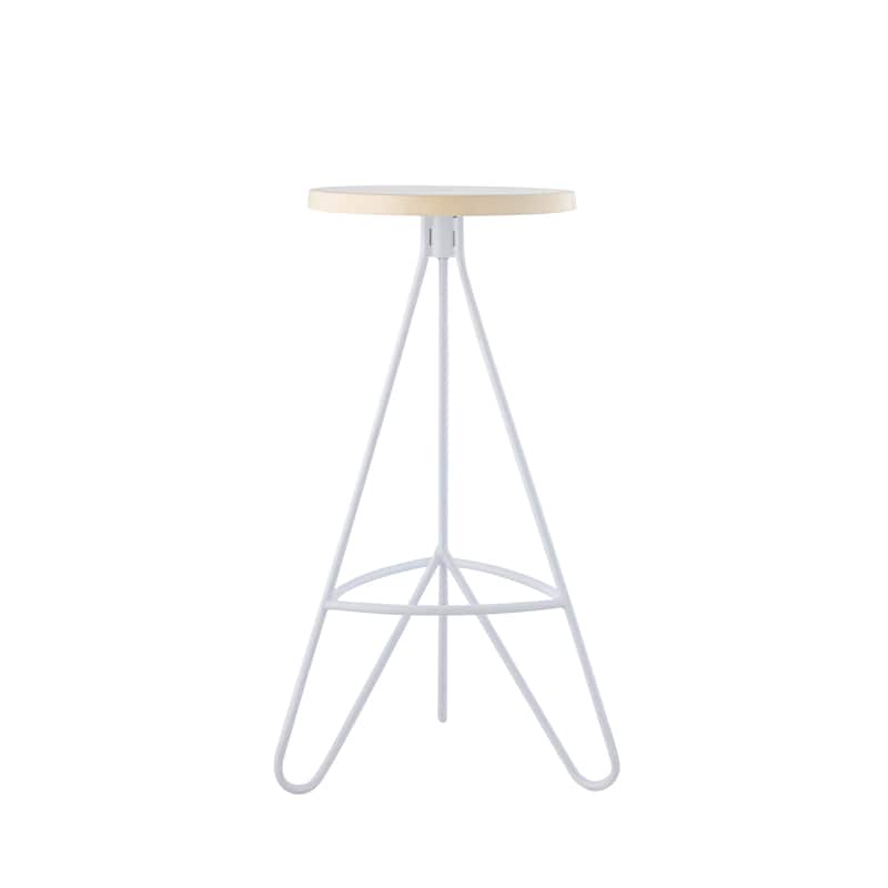 Chronos 30" Modern Industiral Iron Tripod Backless Bar Stool, by JONATHAN Y