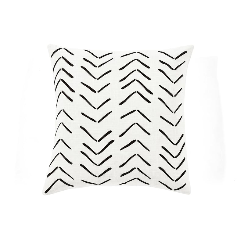 Lush Decor Hygge Row Decorative Pillow Cover White Single 20" x 20" - Accent - 20" x 20" - Cover Only - Black - Single