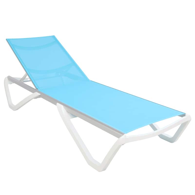 Furnish Theory Seabreeze Deck Patio Sunloungers Lounge Chairs Outdoor Chaise Lounges (Various Frame & Mesh Colors; Set of 2)