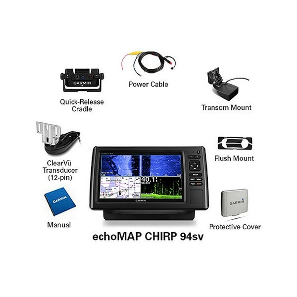 Garmin Echomap Plus 94sv With Bluechart G3 Charts And Transducer