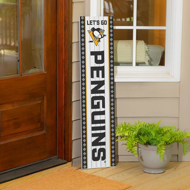 47" Double Sided Seasonal Porch Leaner, Pittsburgh Penguins - 47" x 11.25"