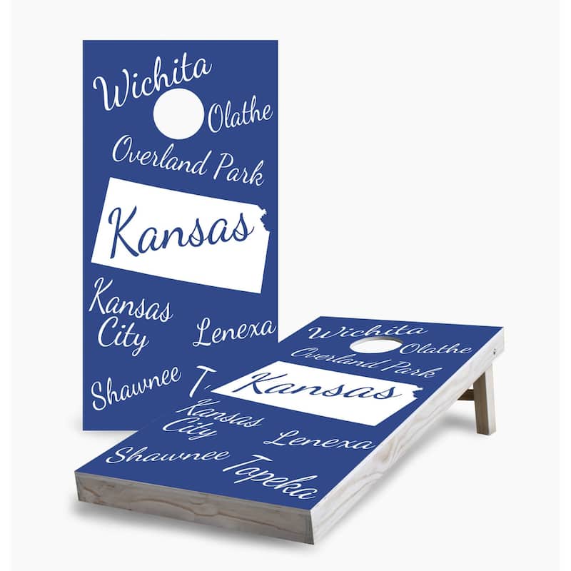 Kansas State Pride Cornhole Game (Choose Wraps or Boards) - 2x4 Boards (24" x 48") - Include Case + Edge Lights