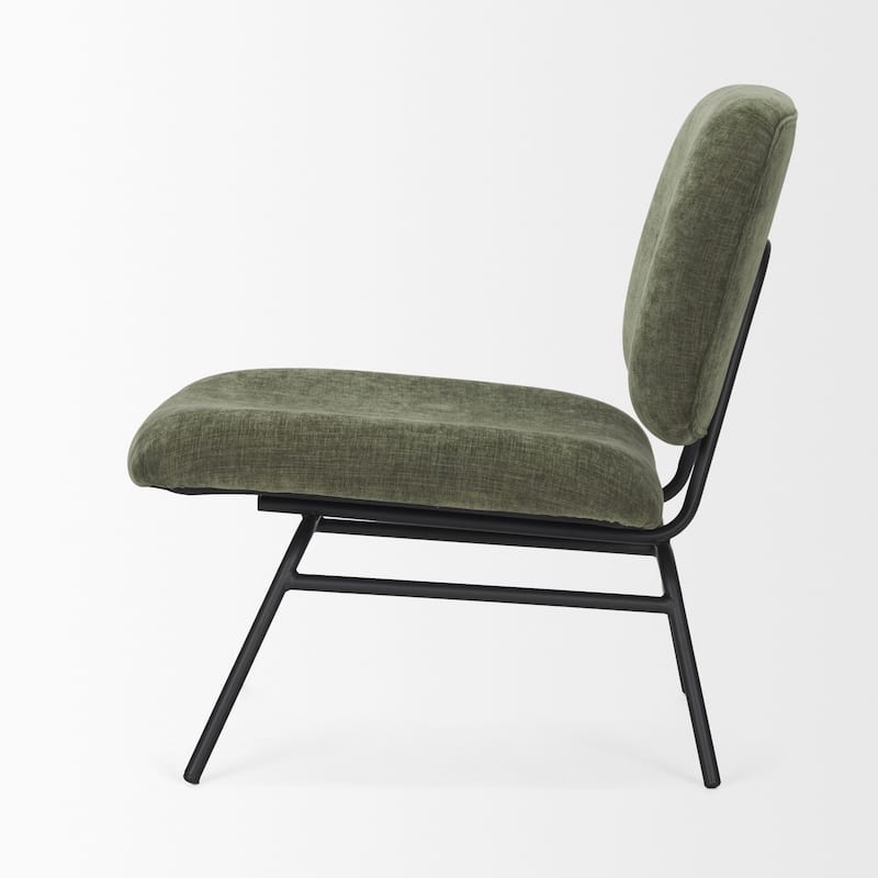 Nora Charcoal Fabric w/ Matte Black Metal Legs Accent Chair - 30.8L x 25.4W x 31.9H