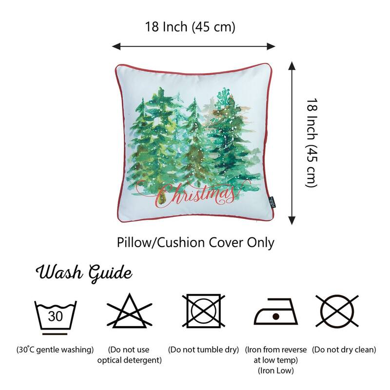 Decorative Christmas Trees Single Throw Pillow Cover Square