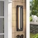 preview thumbnail 7 of 10, Calvin 1-Light Black LED IP54 Waterproof Aluminum Acrylic Outdoor Wall Light - 17.9 in. H x 4.7 in. W x 2 in. D