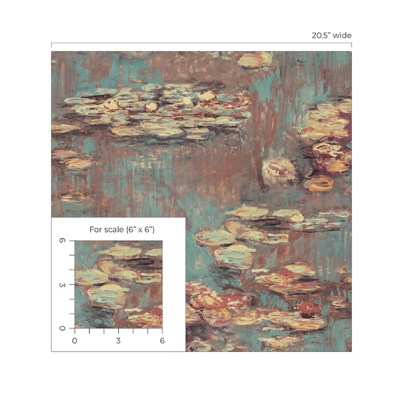NextWall Lily Pond Peel and Stick Wallpaper