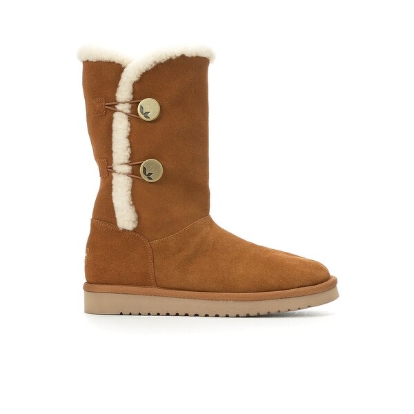 Ugg Womens Kinslei Tall Leather Closed Toe Mid-Calf Cold Weather Bo...