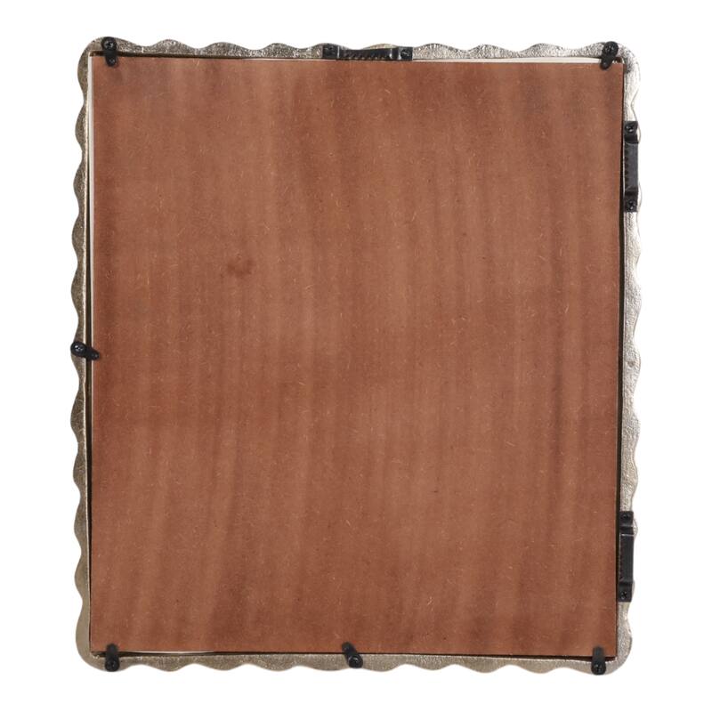 Metal Wood Picture Frame Glass Fronts Wavy Edge Design Glam Boho