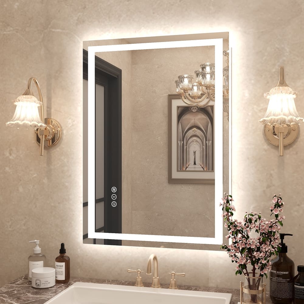 UL Certified Extra Large LED Lighted Frameless Round/Square Corner Wall Bathroom Vanity Mirror