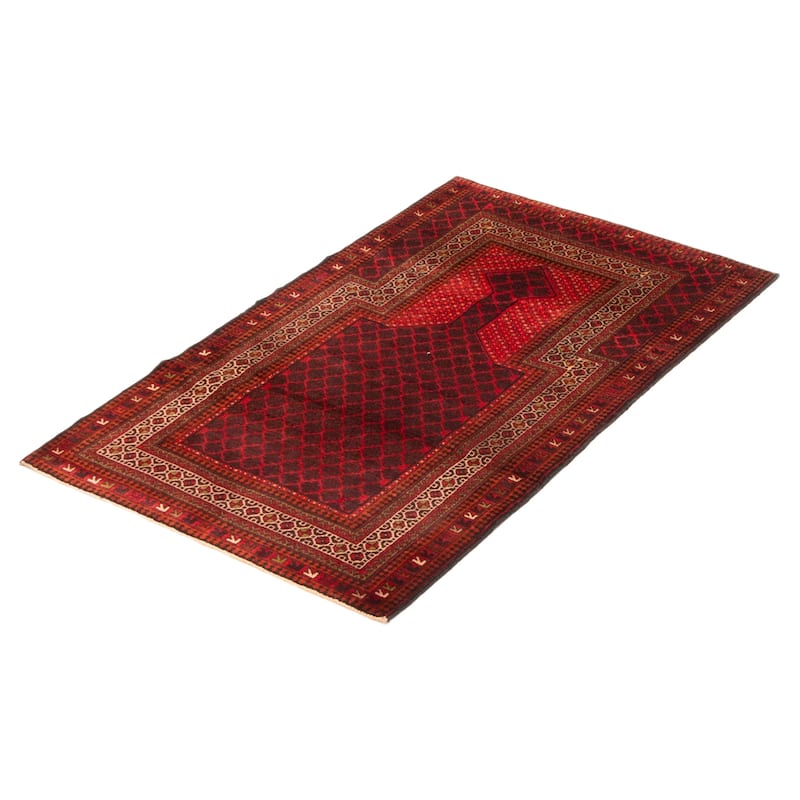 Teimani Red Rug 2'10" x 4'11" - 2'10 x 4'11