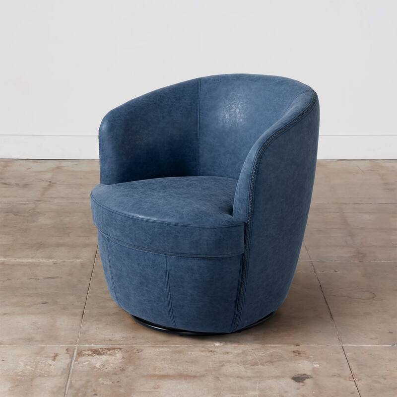 PU Leather Swivel Accent Chair Barrel Chair