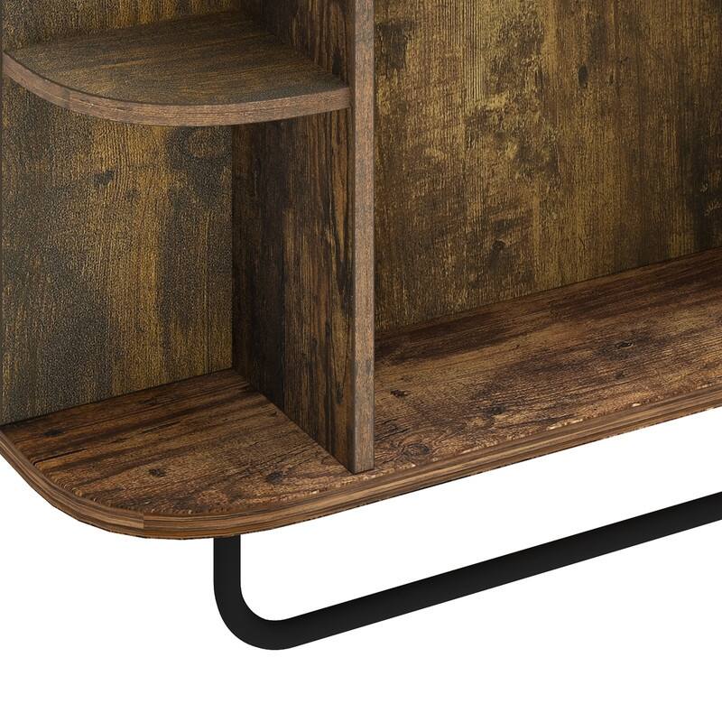 Modern Wall Bathroom Storage Medicine Cabinet with Adjustable Shelves and Towel Rack