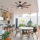 preview thumbnail 2 of 17, 60" Oil-Rubbed Bronze Large Windmill Ceiling Fan with 8 Reversible Blades, DC Motor and Remote Control - 60 Inches
