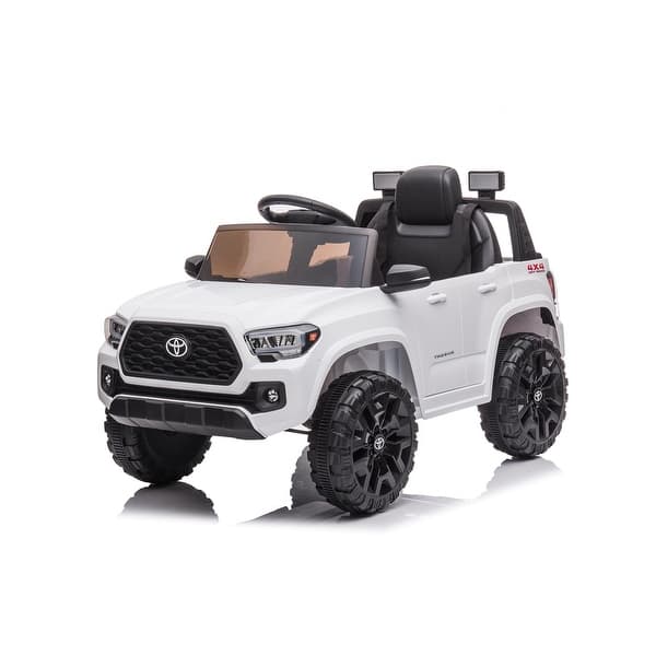 slide 2 of 22, Kids Ride on Cars 12V Battery Powered for Ages 2-6 Licensed Toyota Tacoma White