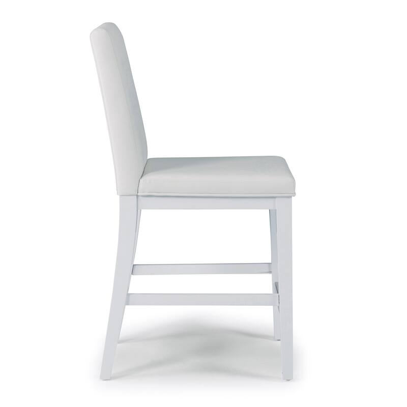 Homestyles Linear White Wood Counter Stool