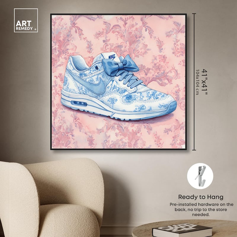 Blue Bow Sneaker II Canvas by Art Remedy