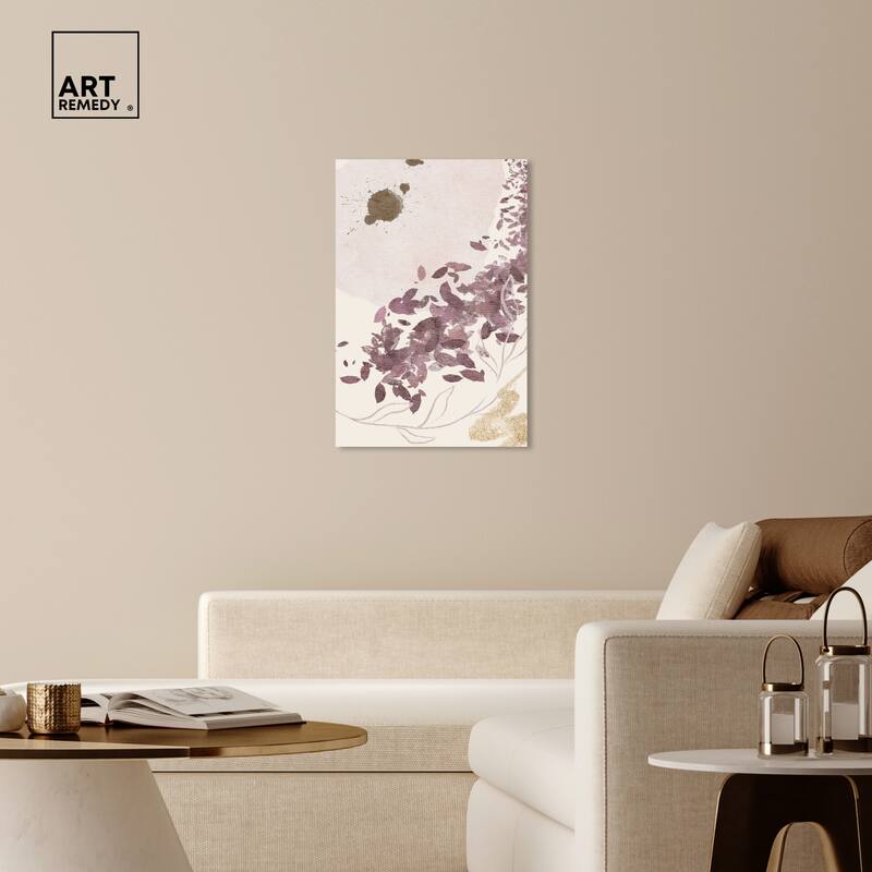 Art Remedy Golden Vineyards Gallery Wrapped Boho Abstract 1 Piece Canvas Wall Art