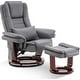 preview thumbnail 14 of 29, MCombo Swivel Recliner with Ottoman, Vibration Massage Lumbar Pillow