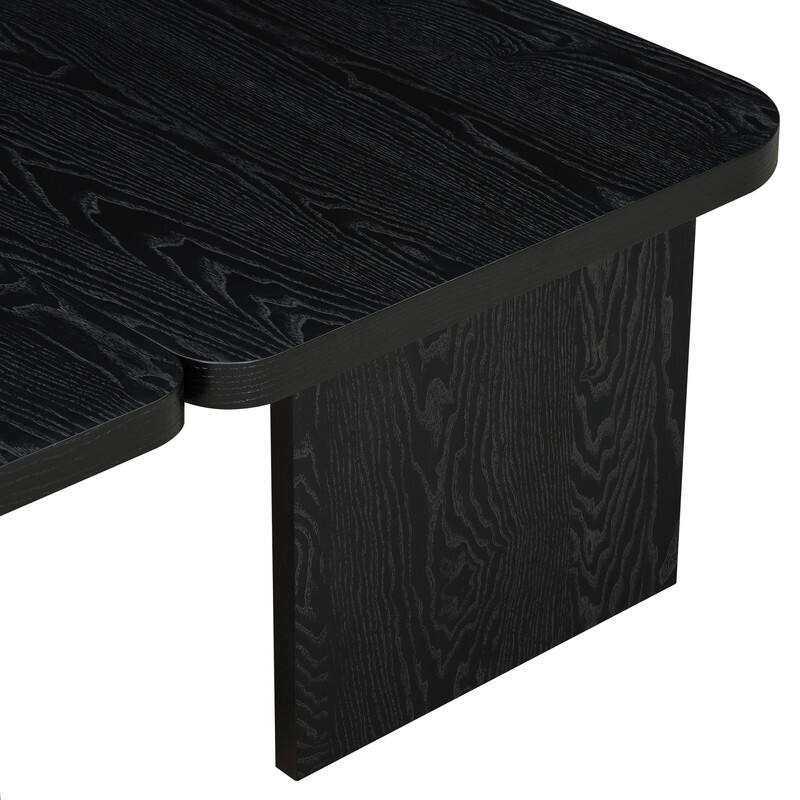 Modern Minimalist Rectangle Coffee Table with Splicing Design, Multifunctional Combination Table for Living Room