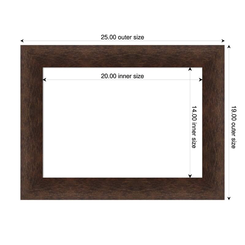 Amanti Art Warm Walnut Framed Dry Erase Magnetic Board - 25 x 19 in