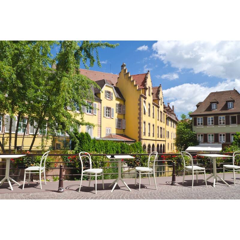 33.5" White Patio Armless Stackable Dining Chair