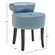 preview thumbnail 4 of 12, SAFAVIEH Georgia Teal Vanity Stool - 17.9" x 19" x 22.8"