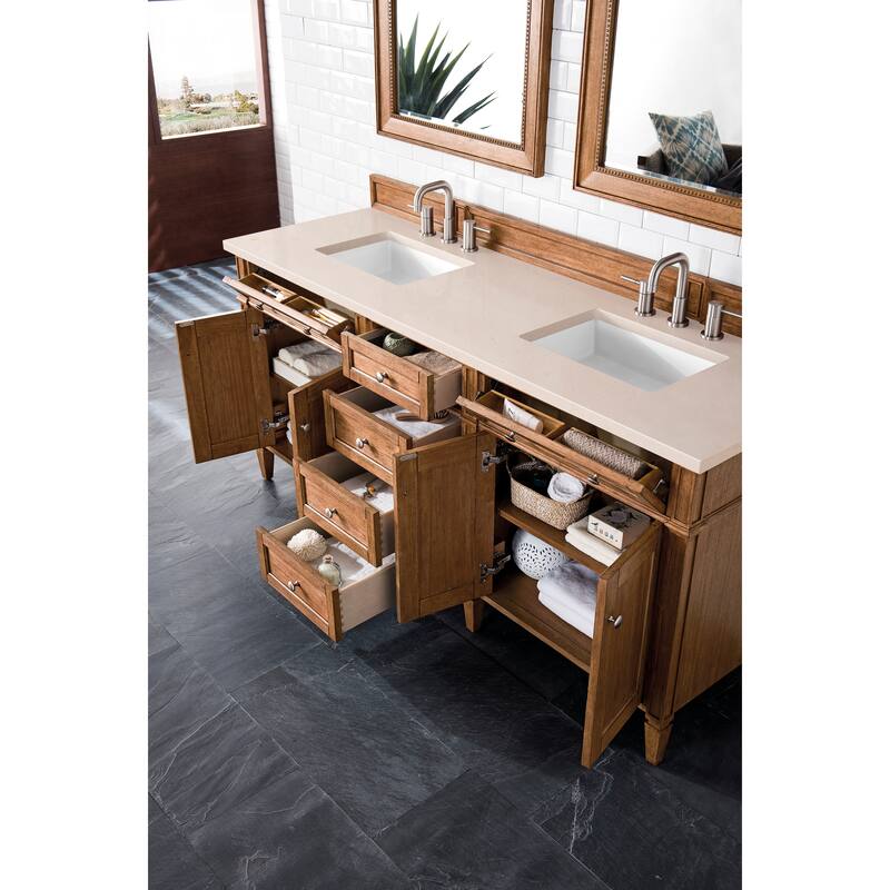 James Martin Vanities Brittany 72" Double Vanity, Saddle Brown