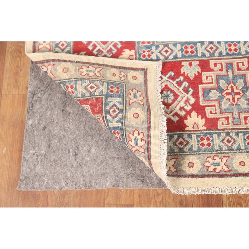 Ivory Kazak Oriental Area Rug Handmade Wool Carpet - 8'3" x 10'11"