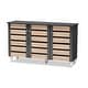 preview thumbnail 1 of 9, Contemporary 3-door Slatted Wood 14-pair Shoe Storage Cabinet N/A