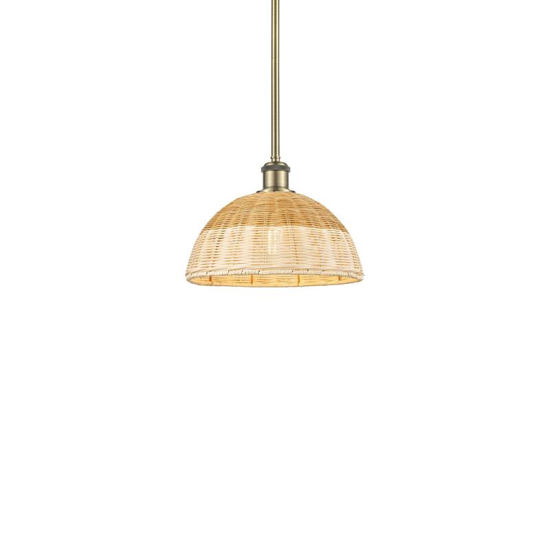 Innovations Lighting 516-1S-9-12 Bristol Natural II Pendant Bristol - Antique Brass / Natural