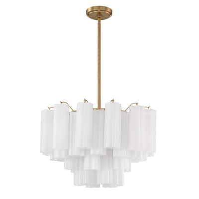 Addis 9 Light Aged Brass Chandelier - 22"W x 14.25"H x 22"D
