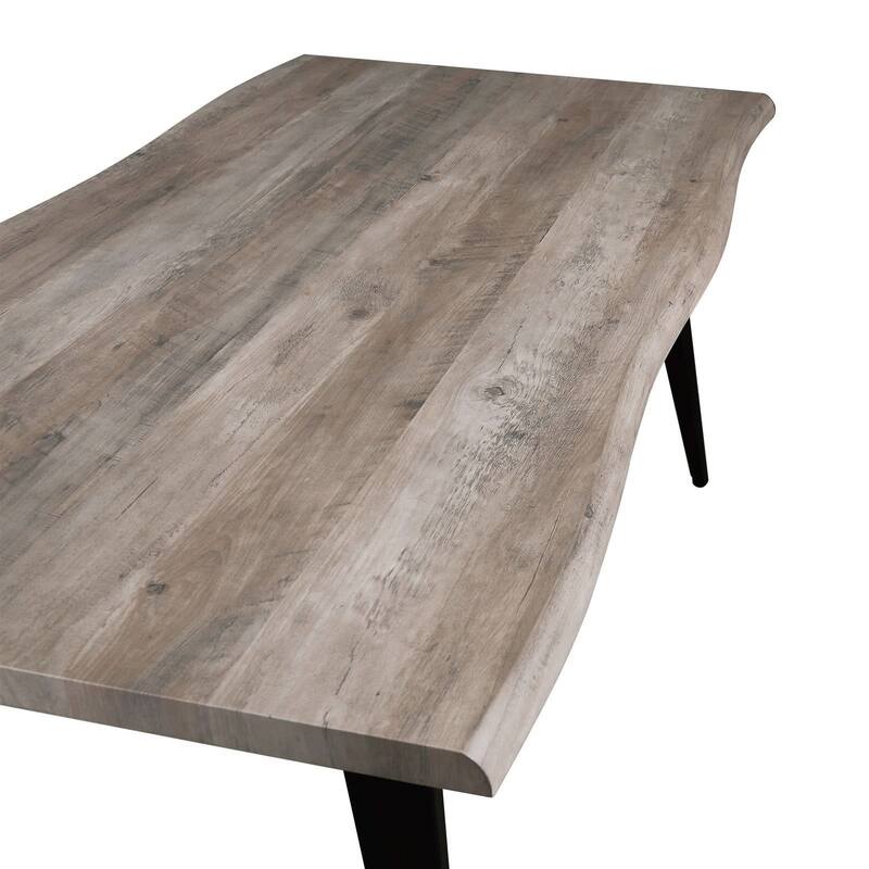 Ravenna Rectangular Dining Table with 63-Inch Wide MDF Tabletop and Powder Coated Metal Legs