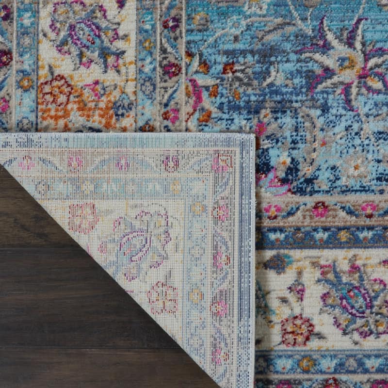 Fejac Power Loomed Distressed Floral Traditional Stain Resistant Area Rug By HomeRoots